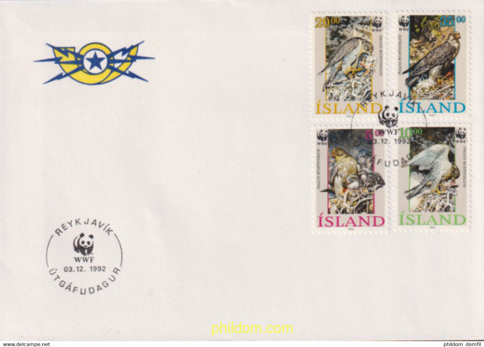 626643 MNH ISLANDIA 1992 HALCON GERIFALTE - Collezioni & Lotti