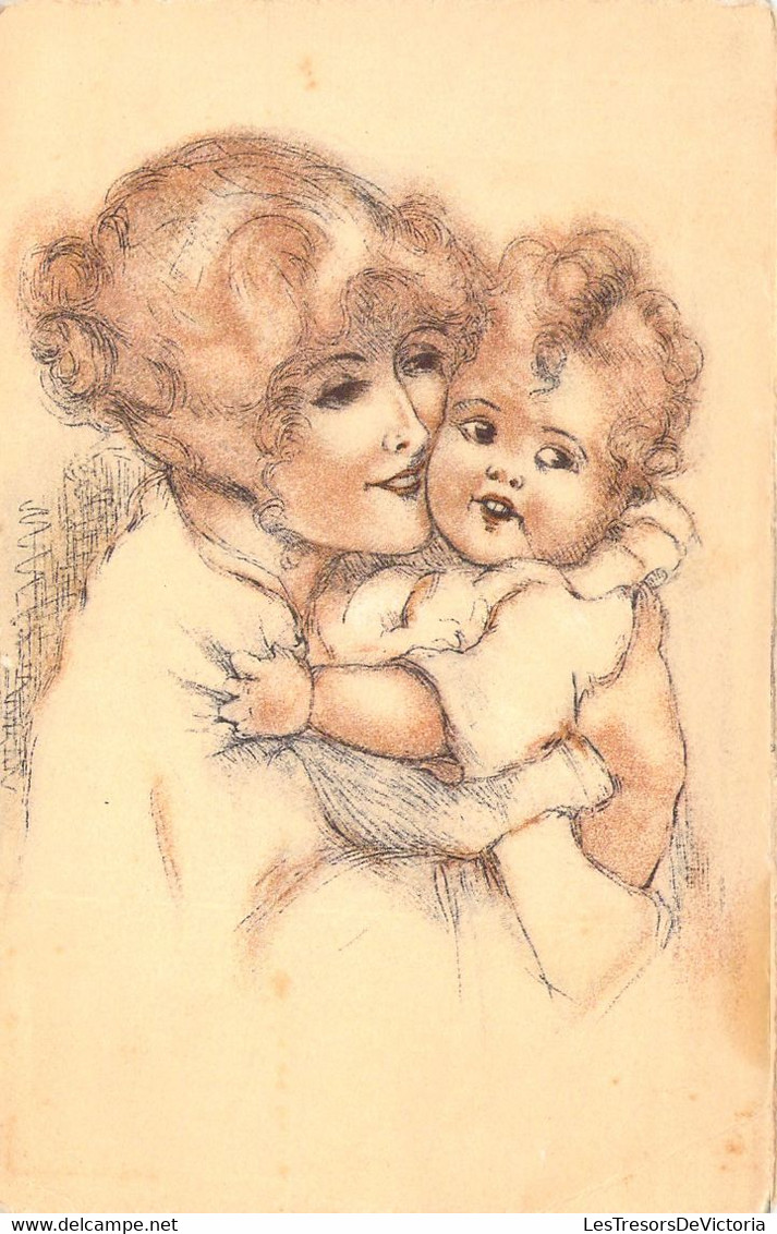 ILLUSTRATION NON SIGNEE - Mêre Tient Son Enfant Dans Ses Bras -  Colorisée - Carte Postale Ancienne - Ohne Zuordnung