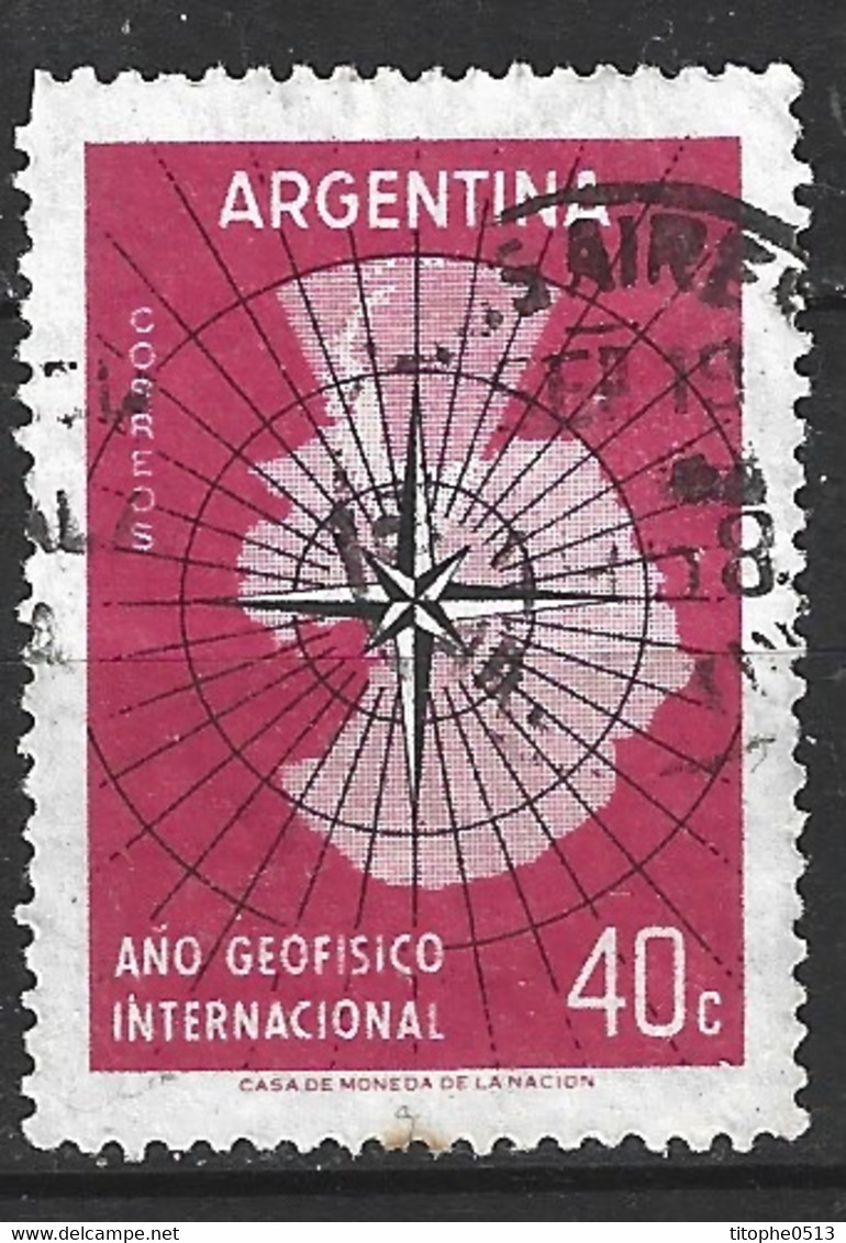 ARGENTINE. N°591 Oblitéré De 1958. Année Géophysique. - Anno Geofisico Internazionale