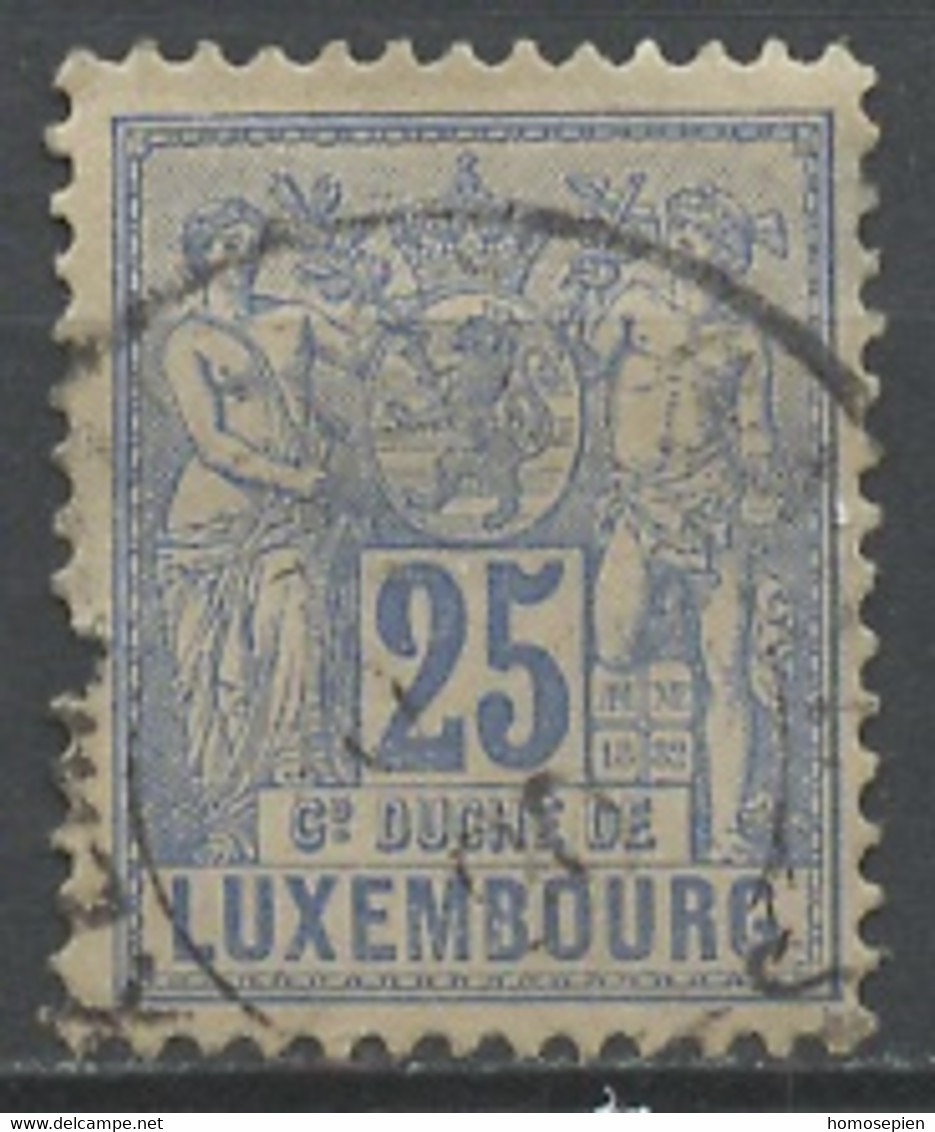 Luxembourg - Luxemburg 1882-91 Y&T N°54 - Michel N°52 (o) - 25c Chiffre - 1882 Allegory