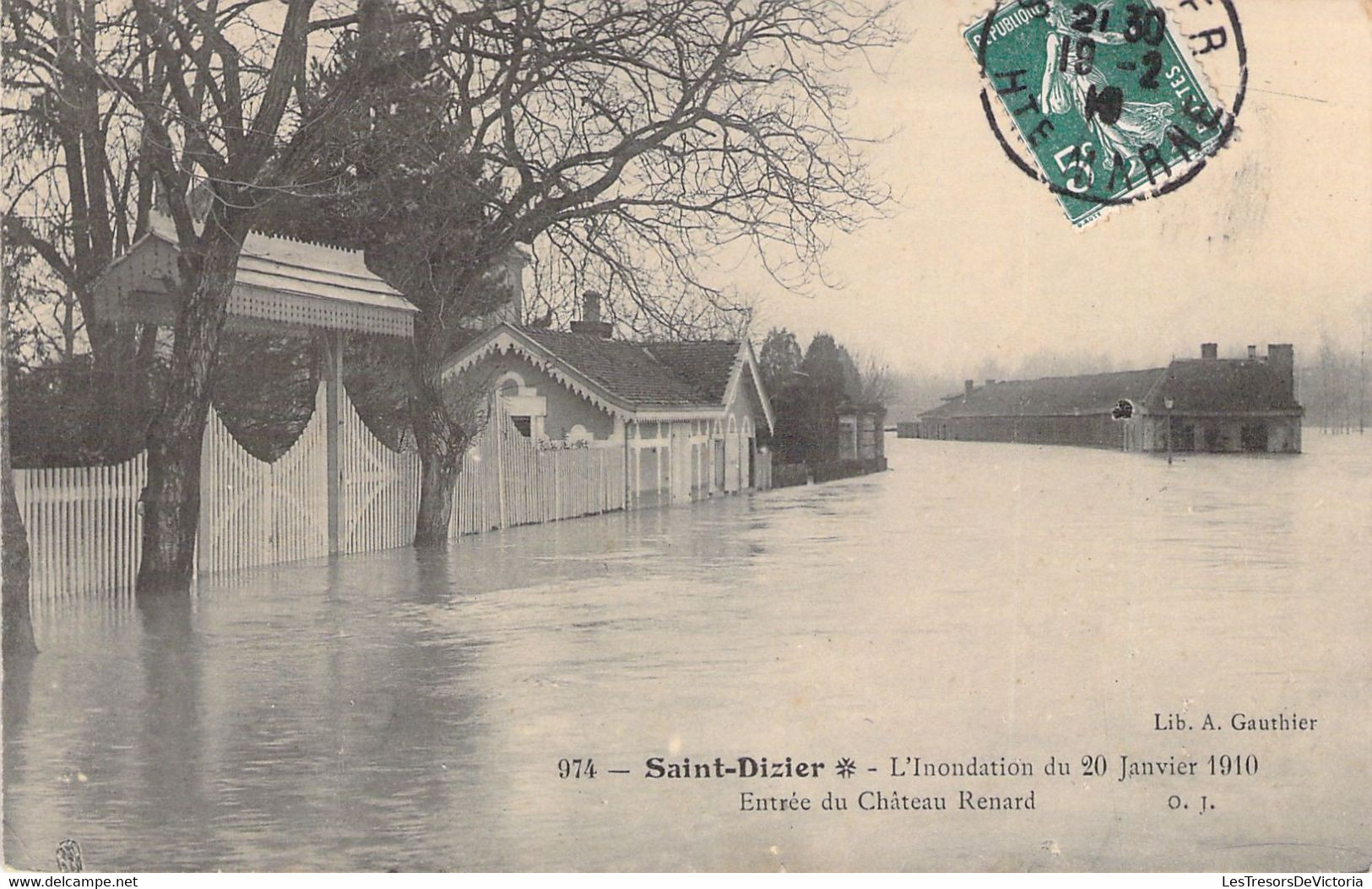 FRANCE - 52 - SAINT DIZIER - L'Innondation Du 20 Janvier 1910 - Entrée Du Château Renard - Carte Postale Ancienne - Saint Dizier