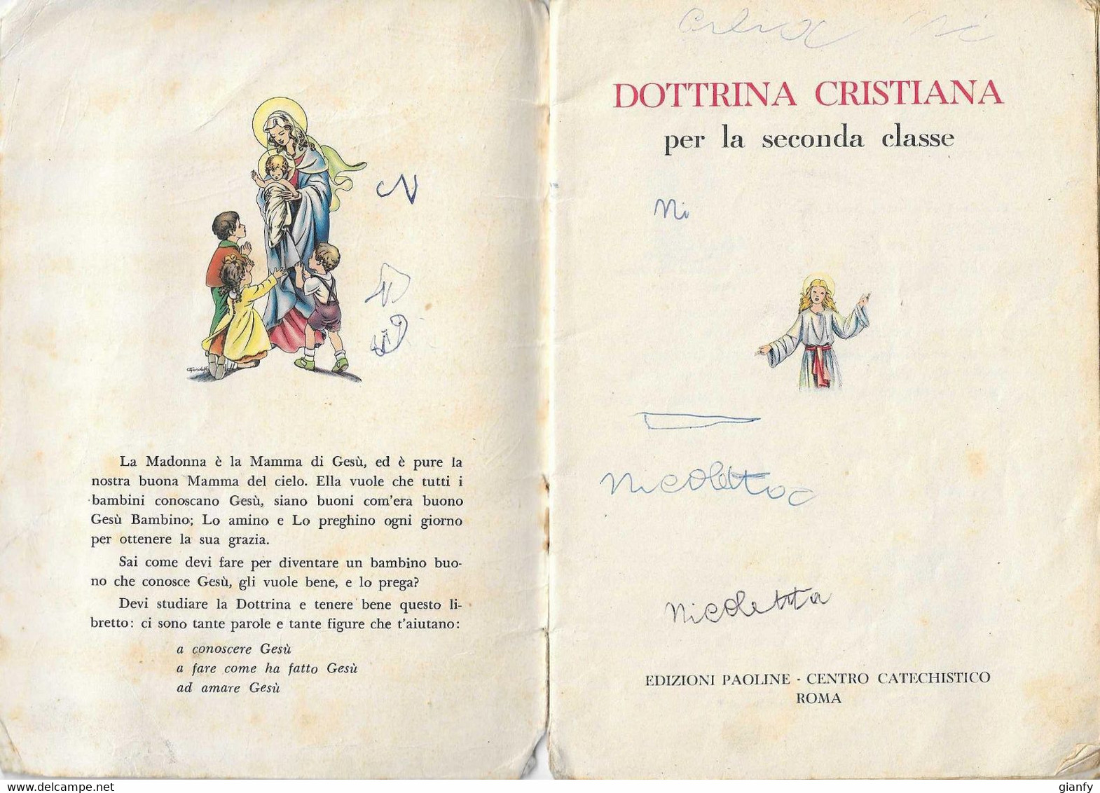 DOTTRINA CRISTIANA PER LA SECONDA CLASSE ELEMENTARE  1965 - A Identifier