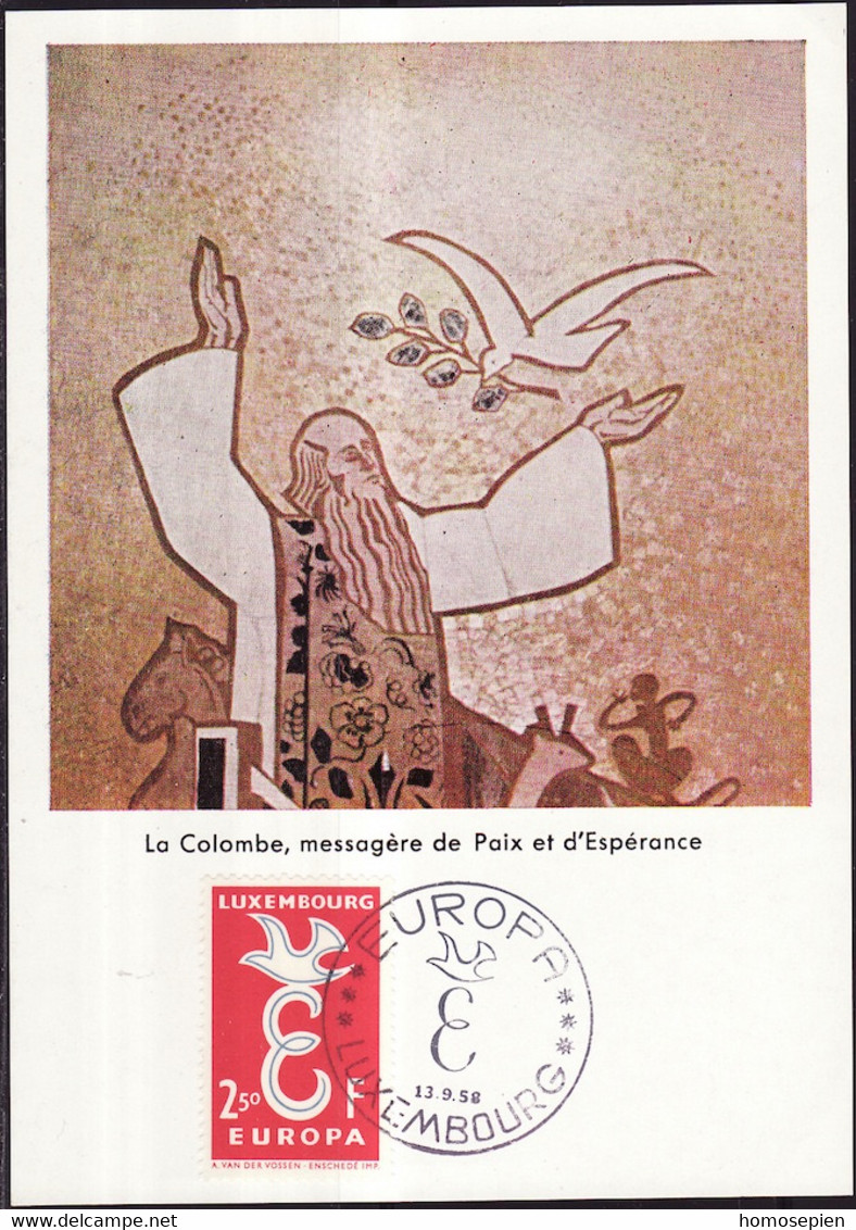 Luxembourg - Luxemburg CM 1958 Y&T N°548 - Michel N°MK590 -2,50f  EUROPA - Maximumkaarten