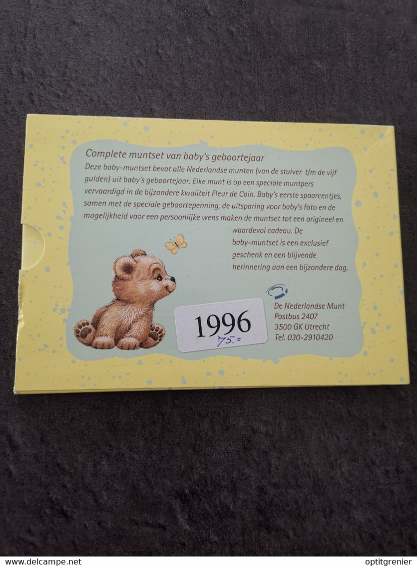 COFFRET PAYS BAS 1996 NAISSANCE BEBE / NEDERLAND BABY MINTSET SET GULDEN & CENTS - Jahressets & Polierte Platten