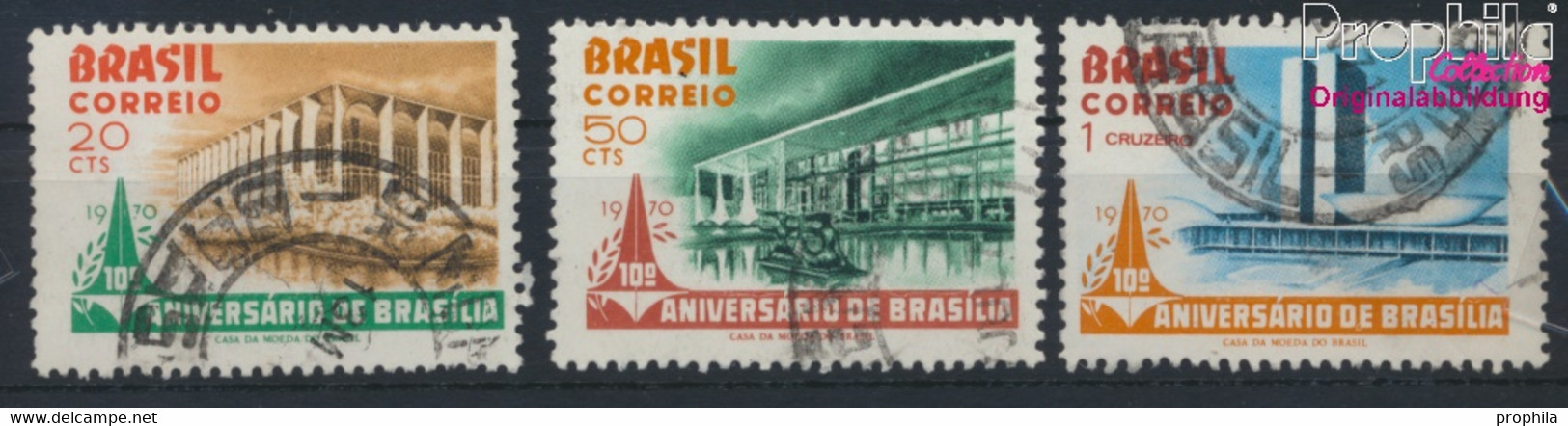 Brasilien 1251-1253 (kompl.Ausg.) Gestempelt 1970 10 Jahre Brasilia (9977155 - Oblitérés