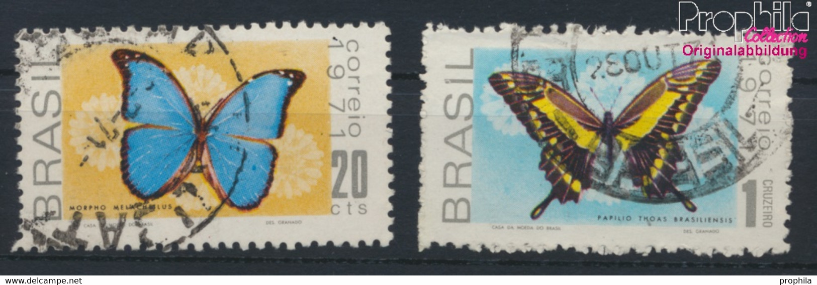 Brasilien 1279-1280 (kompl.Ausg.) Gestempelt 1971 Schmetterlinge (9977141 - Gebraucht