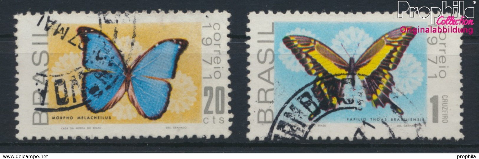 Brasilien 1279-1280 (kompl.Ausg.) Gestempelt 1971 Schmetterlinge (9977142 - Used Stamps