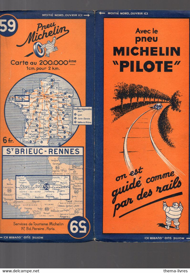 Carte MICHELIN   N°59 Révisée 19838...St Brieux- Rennes   (M5202) - Cartes Routières