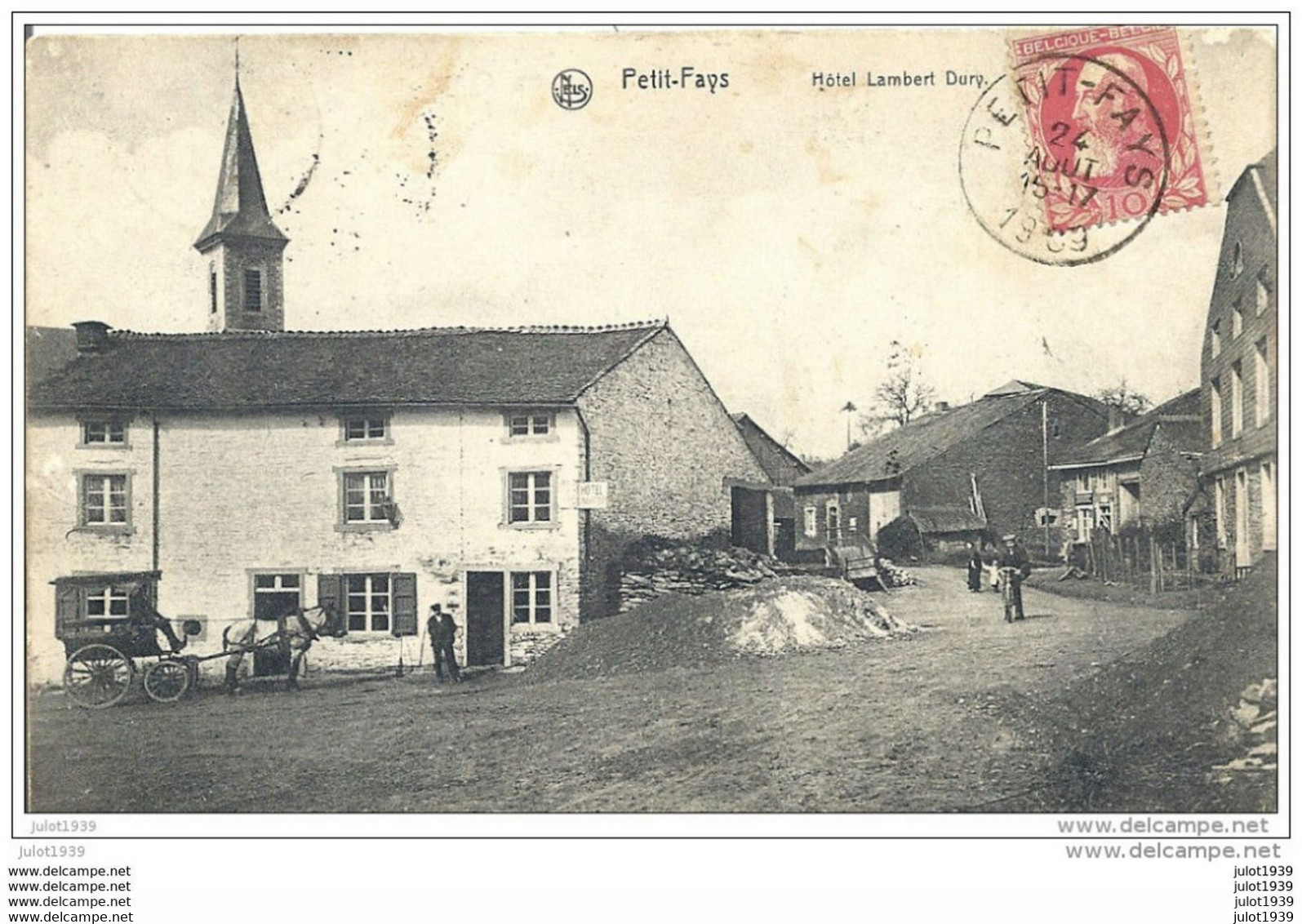 PETIT - FAYS ..-- Hôtel LAMBERT - DURY . 1909 Vers CHARLEVILLE ( Mr CHUL Léon ) . Voir Verso . - Bièvre