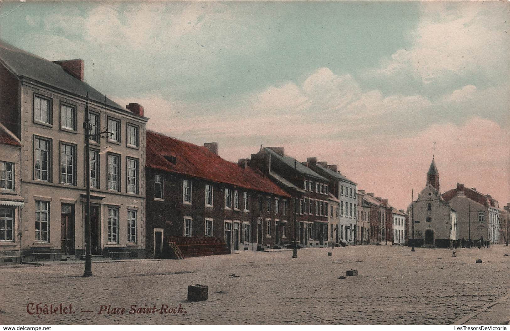 BELGIQUE - Chatelet - Place Saint Roch - Colorisé - Carte Postale Ancienne - - Chatelet