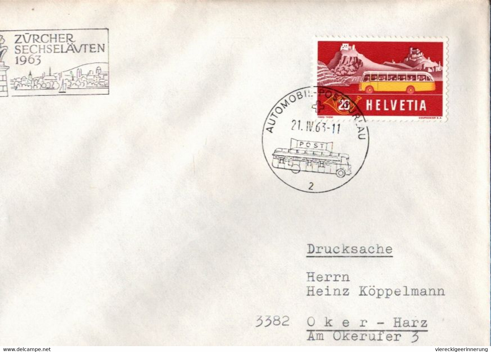 ! Lot Von 6 Briefen, Schweiz Mit Automobil Postbureau Stempeln, Basel, Zürich, Bern, Willisau - Lettres & Documents