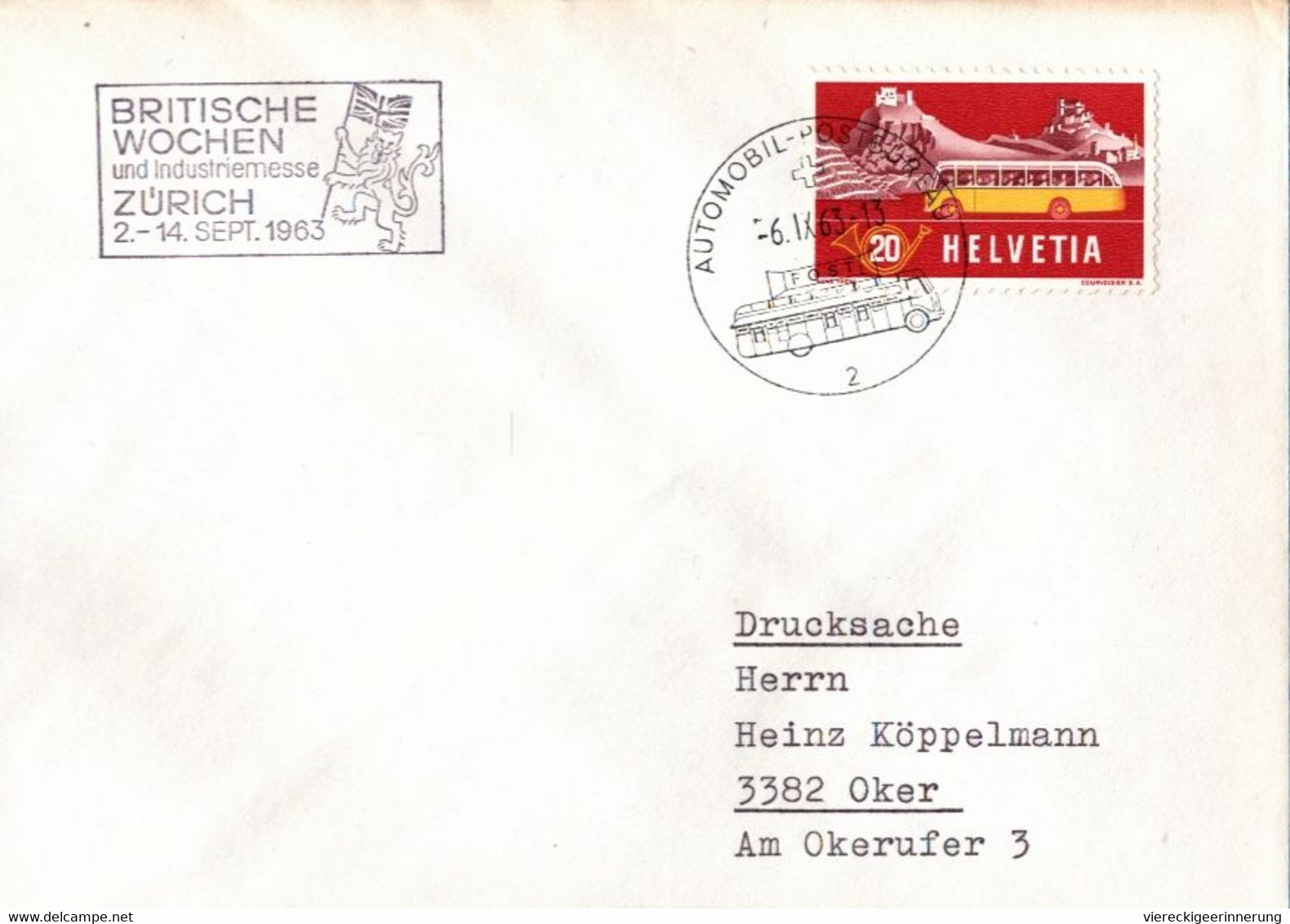 ! Lot Von 6 Briefen, Schweiz Mit Automobil Postbureau Stempeln, Basel, Zürich, Bern, Willisau - Covers & Documents