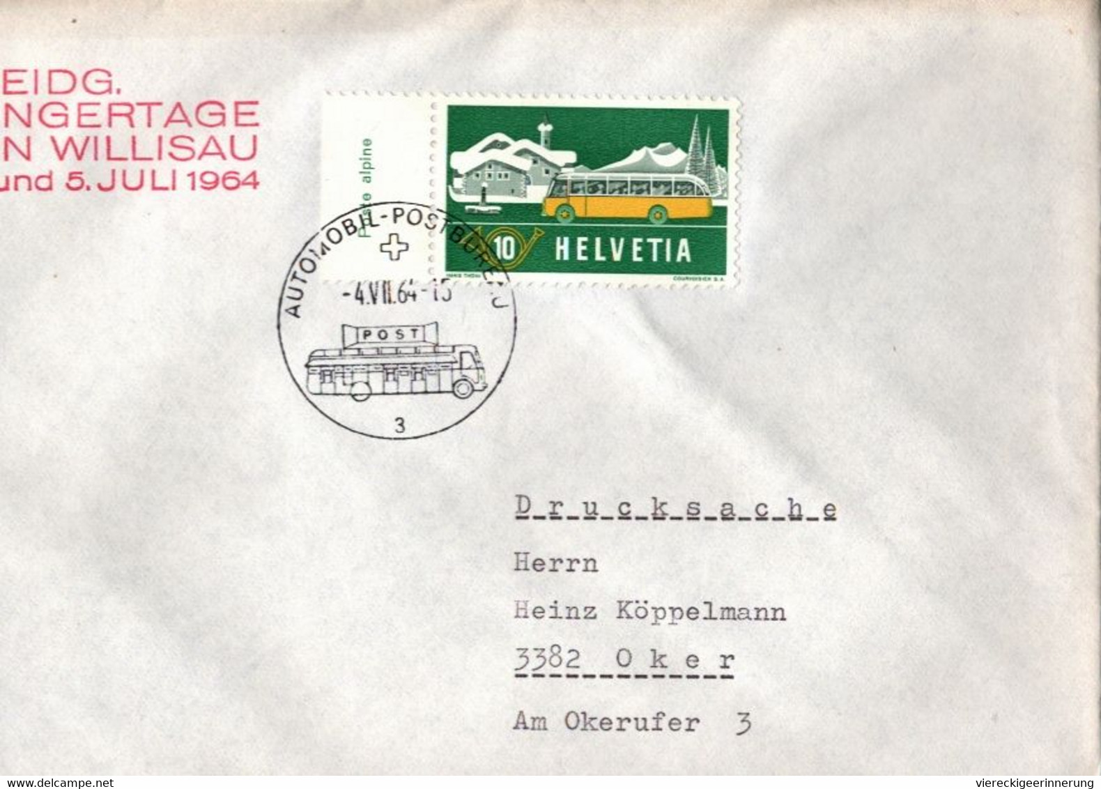 ! Lot Von 6 Briefen, Schweiz Mit Automobil Postbureau Stempeln, Basel, Zürich, Bern, Willisau - Lettres & Documents