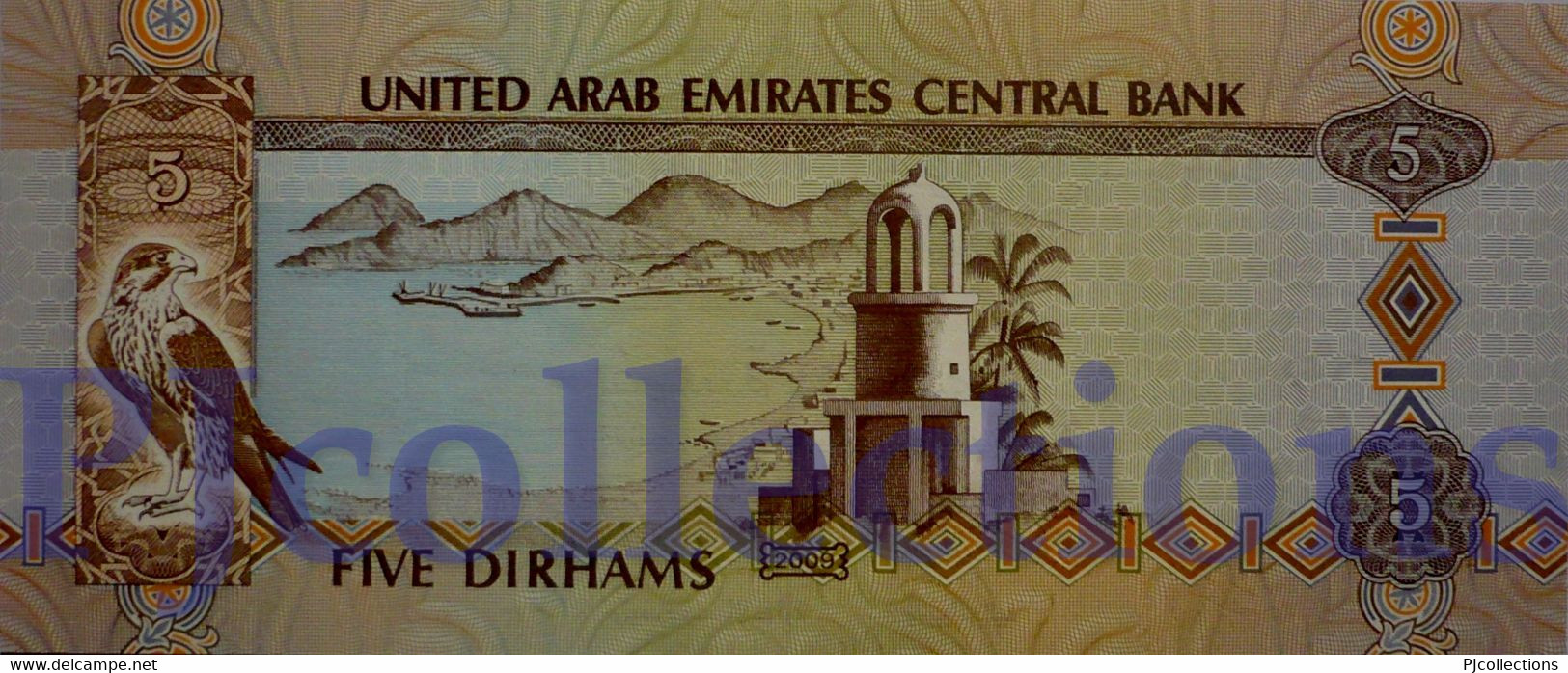 UNITED ARAB EMIRATES 5 DIRHAMS 2009 PICK 26a UNC - Emiratos Arabes Unidos