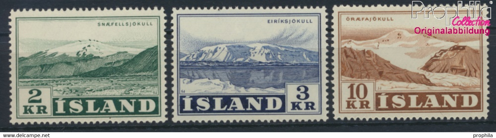 Island 316-318 (kompl.Ausg.) Postfrisch 1957 Freimarken: Landschaften (9955236 - Nuevos