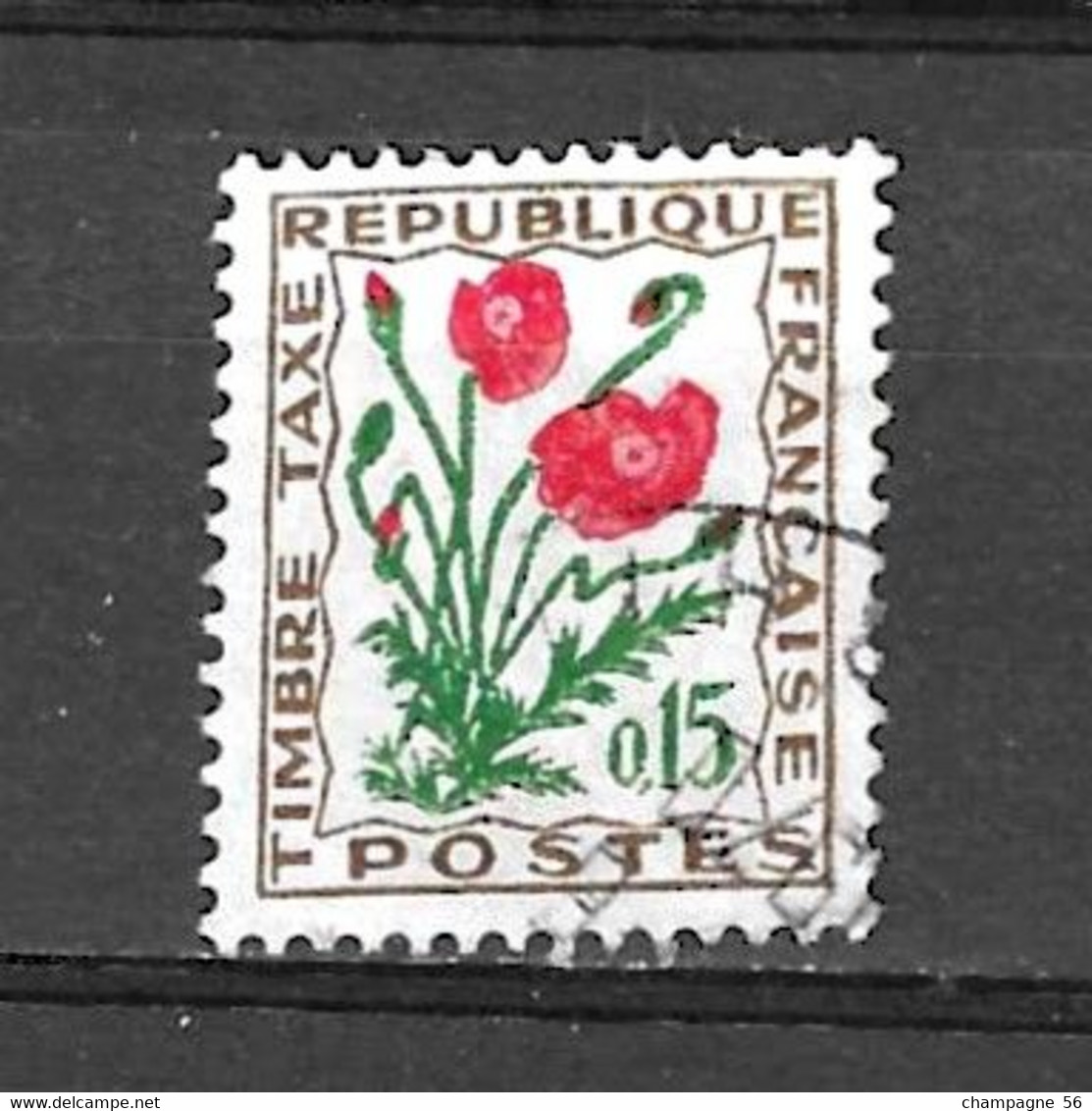 VARIETES FRANCE TAXE1964 N° 97  OBLITERE  LAMPE U.V. / NUANCE ROUGE  / SCANNE 3 PAS A VENDRE - Used Stamps