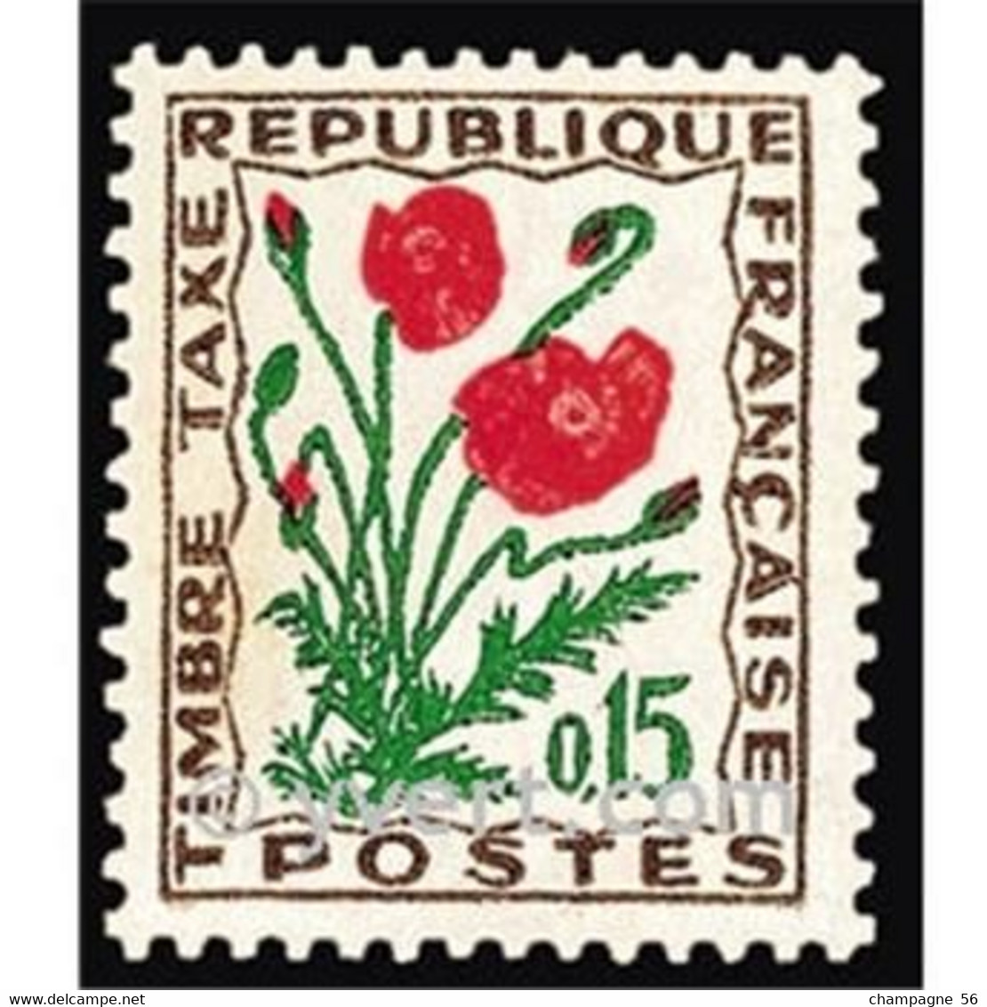 VARIETES FRANCE TAXE1964 N° 97  OBLITERE  LAMPE U.V. / NUANCE ROUGE  / SCANNE 3 PAS A VENDRE - Used Stamps