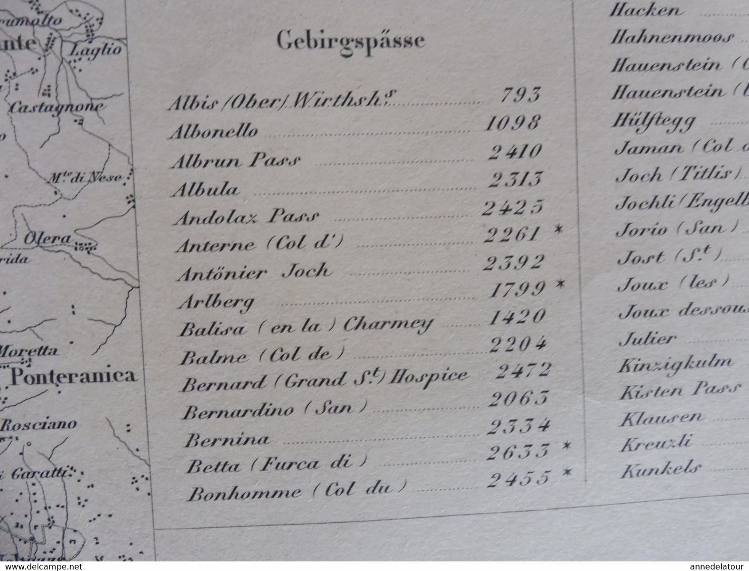 1862 Grande carte ancienne SCHWEIZ  N° 25 - HÖHEN DER VORZÜGLICHSTEN PUNKTE -EIDGENÖSSISHES MILITAIR ARCHIV  par Dufour