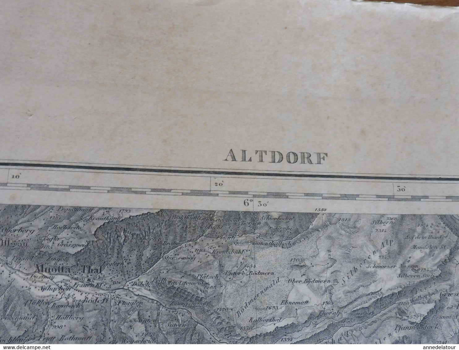 1859 Grande Carte Ancienne SCHWEIZ  N° 14 (Altdorf, Chur ) - EIDGENÖSSISHES MILITAIR ARCHIV  Par G. H. Dufour - Topographische Kaarten