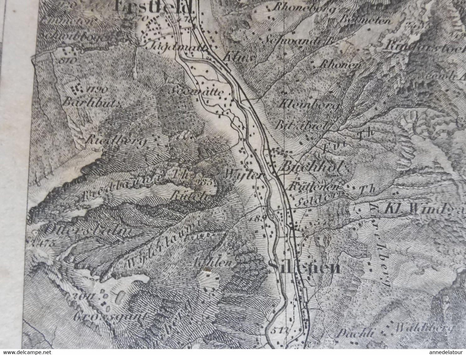 1859 Grande carte ancienne SCHWEIZ  N° 14 (Altdorf, Chur ) - EIDGENÖSSISHES MILITAIR ARCHIV  par G. H. Dufour