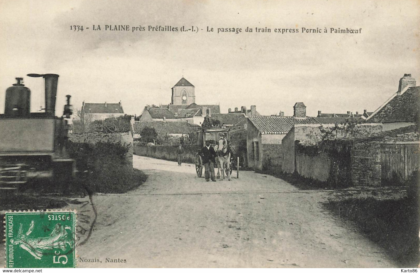 La Plaine Sur Mer , Près Préfailles * Passage Train Express Pornic Paimboeuf * Locomotive Machine Ligne Chemin De Fer - La-Plaine-sur-Mer