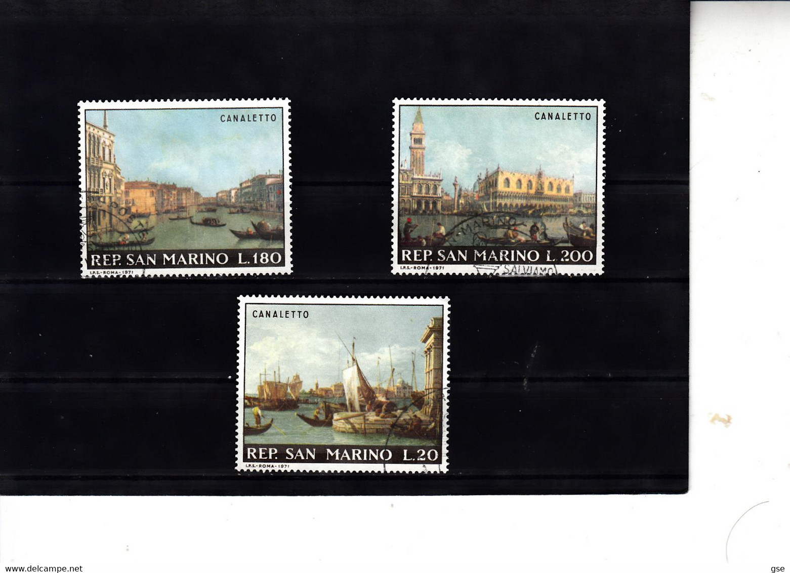 SAN MARINO  1971 - Sassone  824/6°  -Pittura - Canaletto - Usados