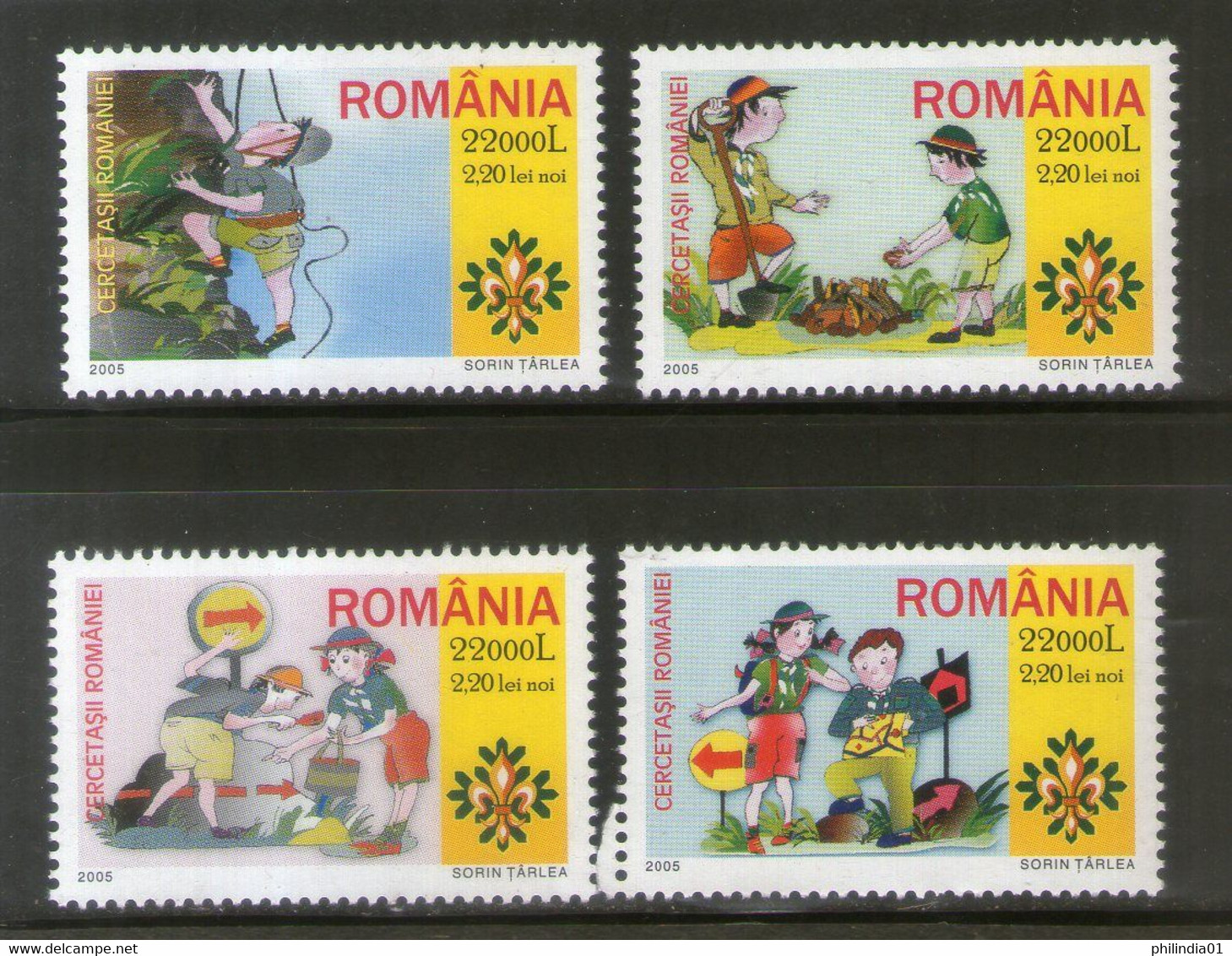 Romania 2005 Scout Activities Sc 4732-35 MNH # 1002 - Oblitérés