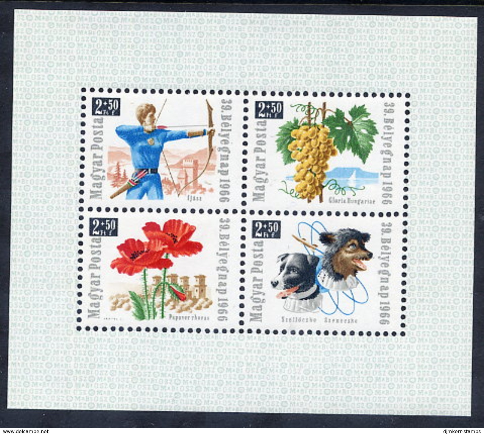 HUNGARY 1966 Stamp Day Block MNH / **.  Michel Block 55 - Blokken & Velletjes