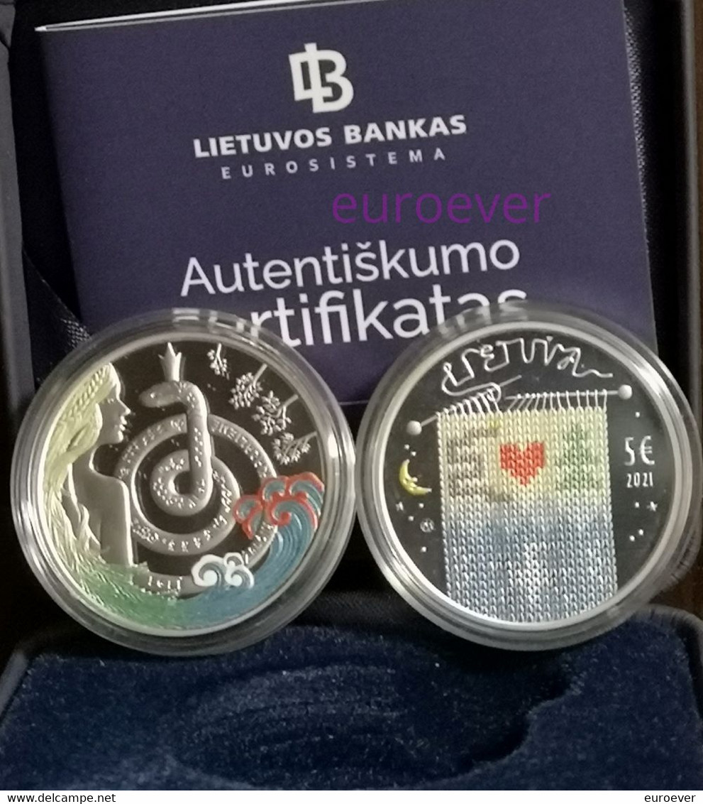 5 Euro Gedenkmünze 2021 Litauen / Lithuania - Märchen Aus Meiner Kindheit - Eglė, Königin Der Schlange - Silber In Farbe - Lithuania