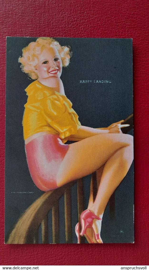 CPA - PIN UPS - FEMMES - A MUTOSCOPE CARD - Happy Landing - Pin-Ups