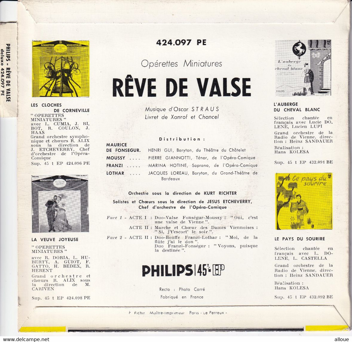 REVE DE VALSE - FR EP OPERETTES MINIATURES - OSCAR STRAUS - Opera