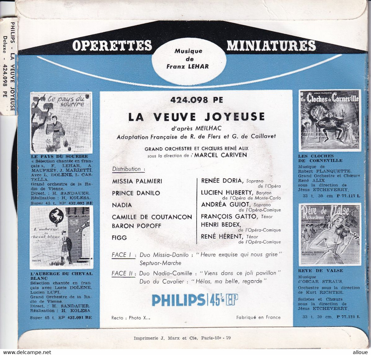 LA VEUVE JOYEUSE - FR EP OPERETTES MINIATURES - FRANZ LEHAR - Opera / Operette