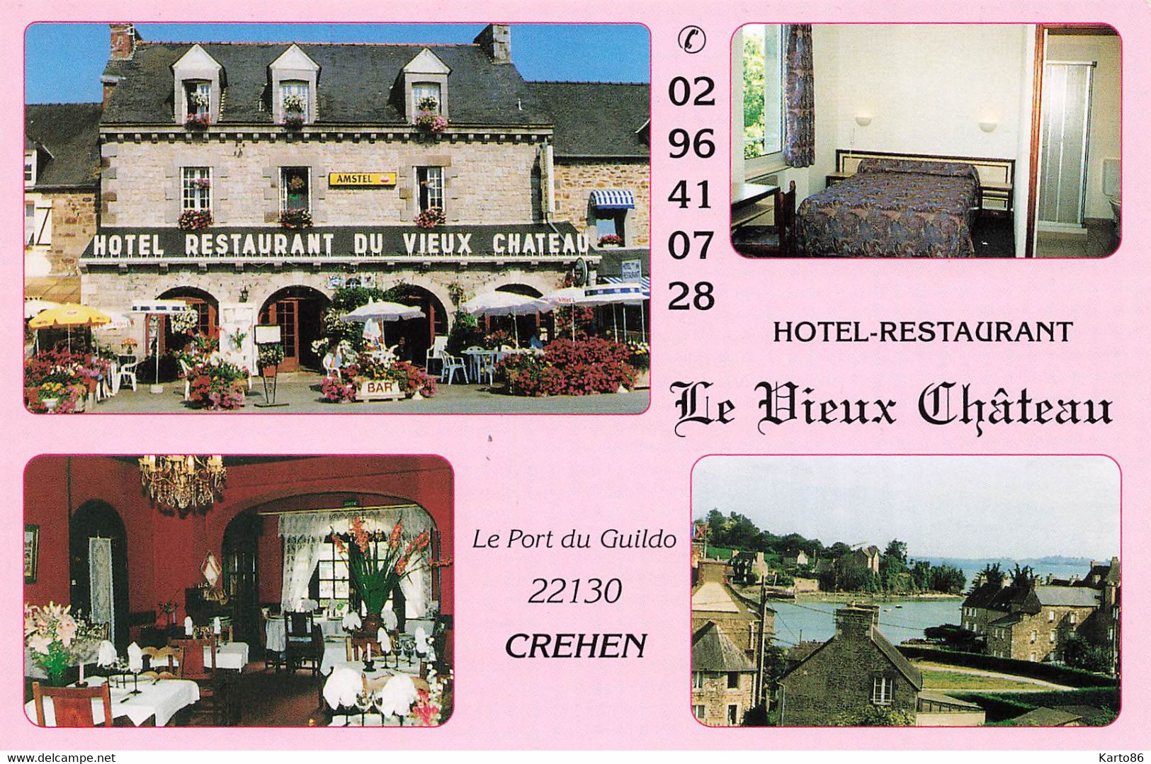 Créhen * Hôtel Bar Restaurant Le Vieux Château * Cp 4 Vues - Créhen