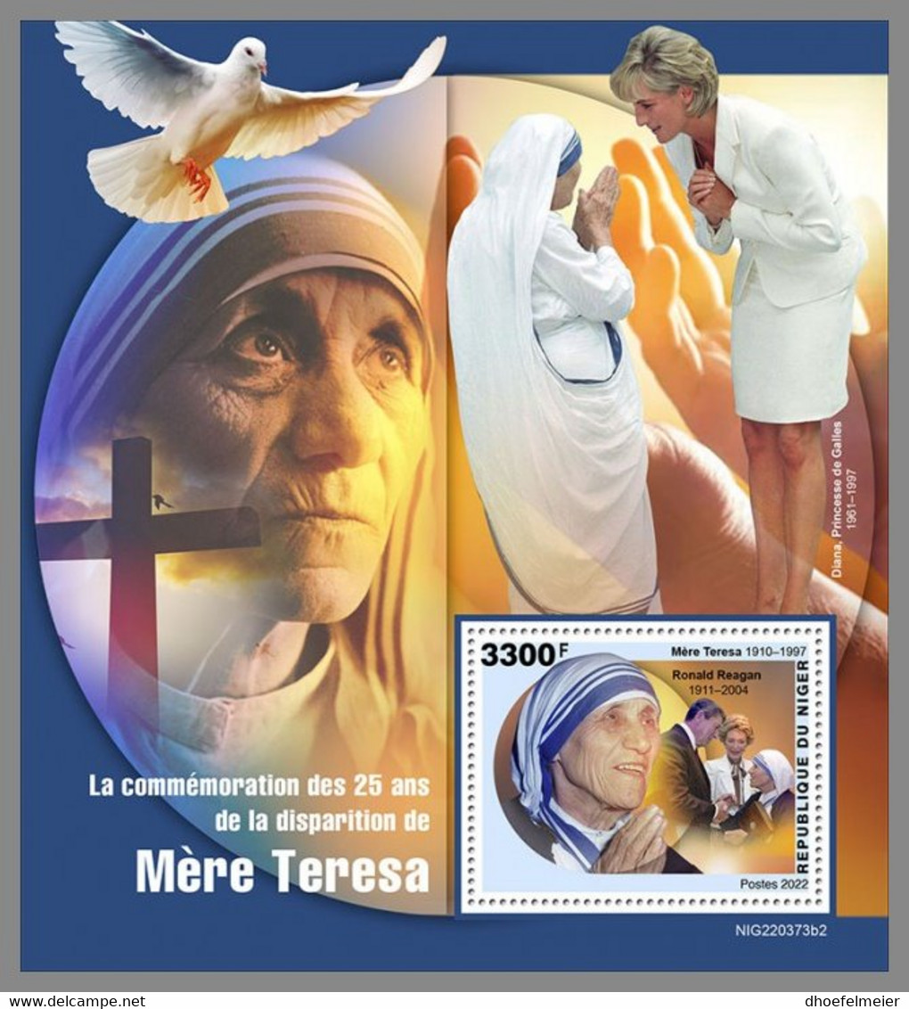 NIGER 2022 MNH Mother Teresa Mutter Teresa Mere Teresa Ronald Reagan S/S II - OFFICIAL ISSUE - DHQ2306 - Mutter Teresa