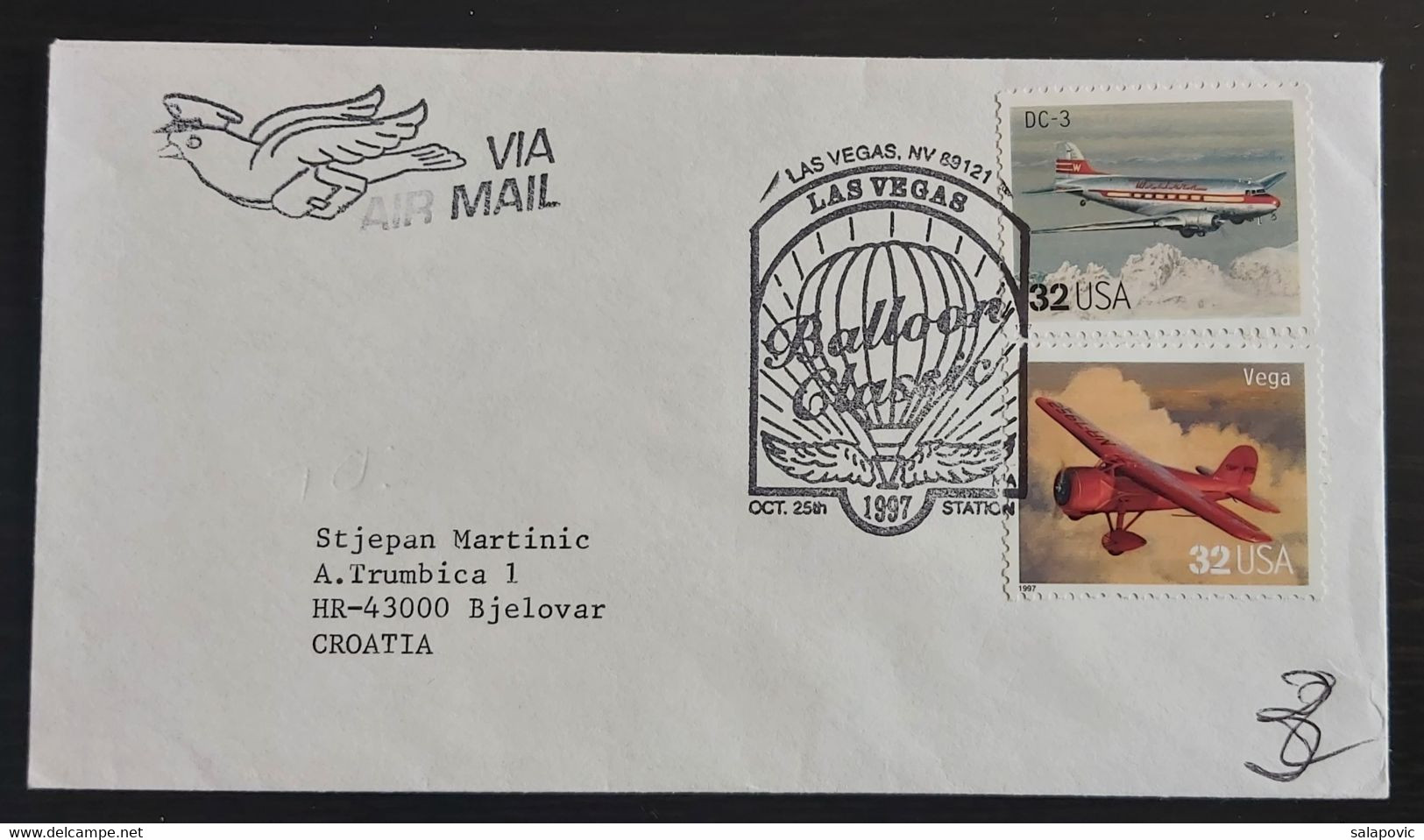 USA - Las Vegas Ballon Classic 1997 Air Mail    FDC SL 3/3 - 1991-2000