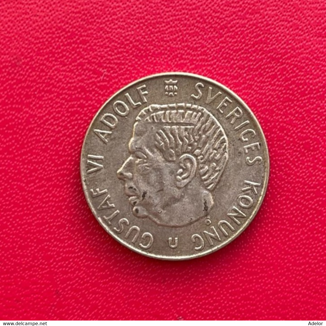 Belle Monnaie De SUÈDE 1 Krona Gustave VI 1965 - 50 Franc