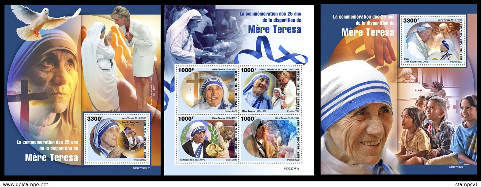 Niger  2022 Mother Teresa. (373) OFFICIAL ISSUE - Mutter Teresa