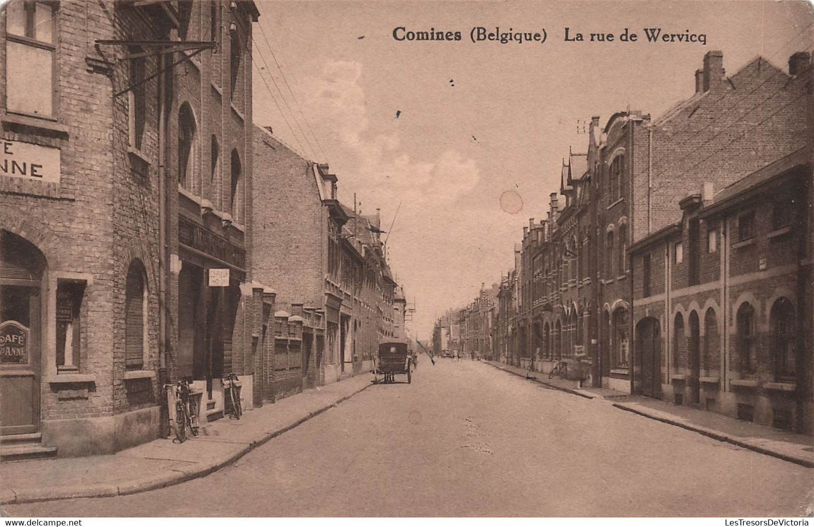 BELGIQUE - Comines - La Rue De Wervicq - Carte Postale Ancienne - - Komen-Waasten