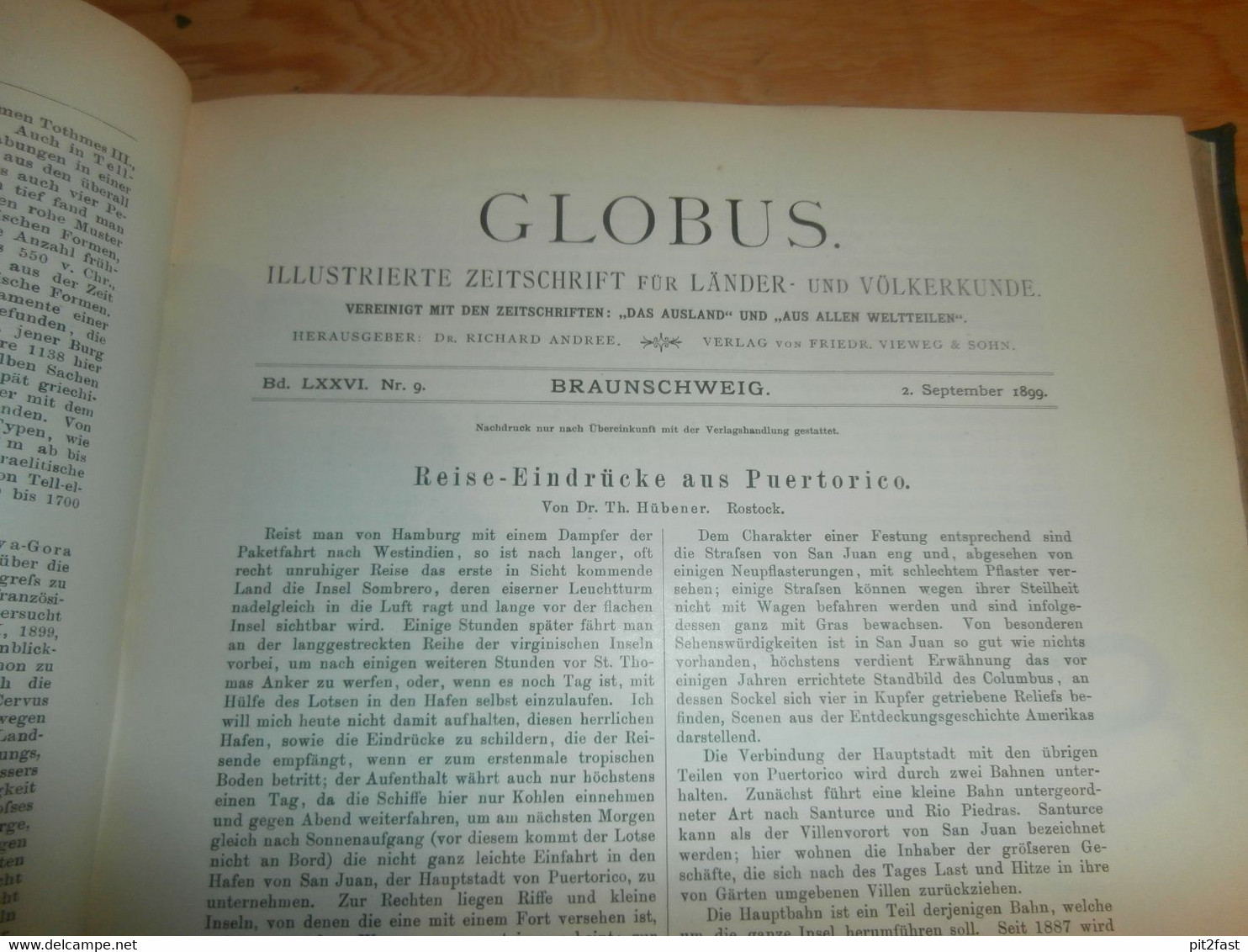 Völkerkunde Juli-Dezember 1899, gebundene GLOBUS Zeitschriften , Expedition , Kolonie , Reise , Berichte , Etnologie  !!