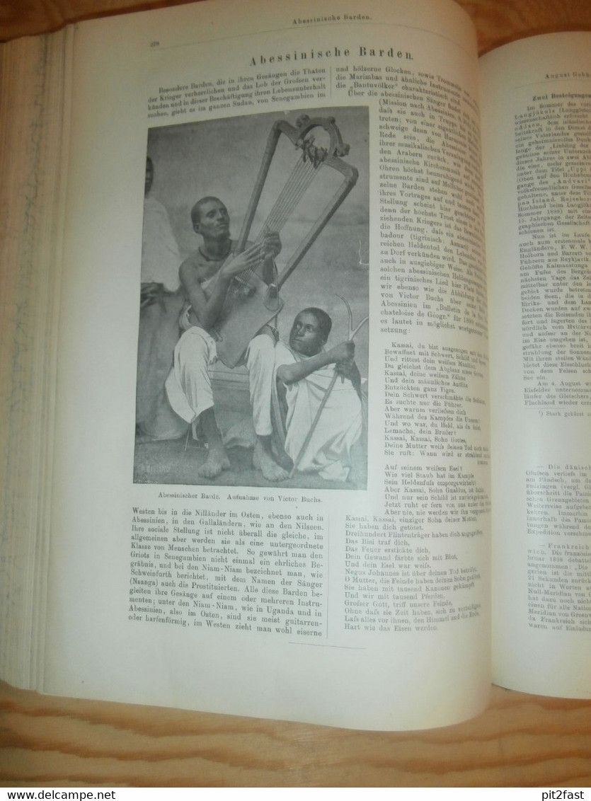 Völkerkunde Juli-Dezember 1899, gebundene GLOBUS Zeitschriften , Expedition , Kolonie , Reise , Berichte , Etnologie  !!