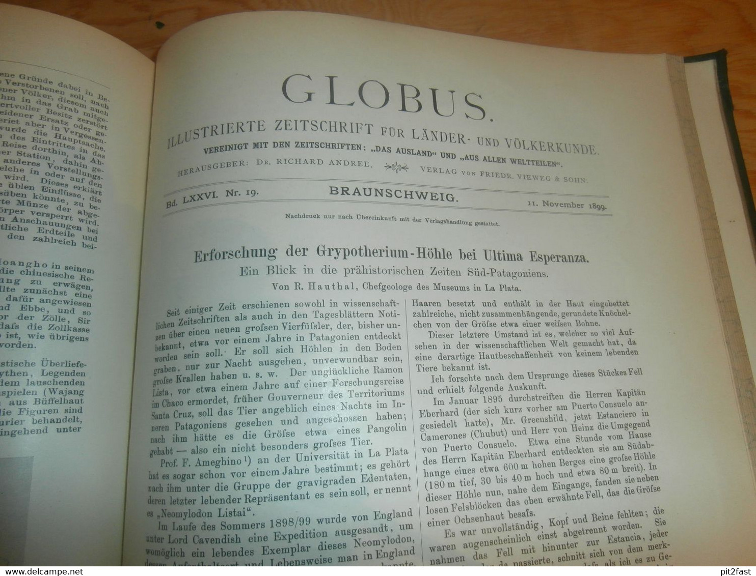 Völkerkunde Juli-Dezember 1899, gebundene GLOBUS Zeitschriften , Expedition , Kolonie , Reise , Berichte , Etnologie  !!