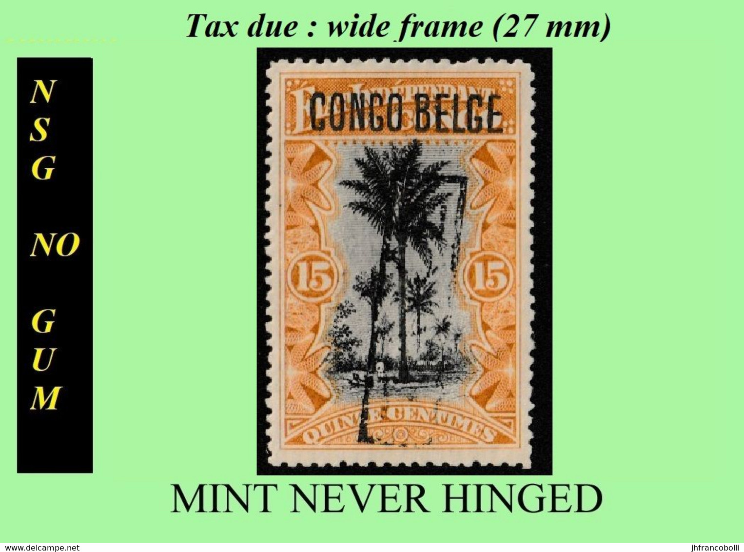1909 ** CONGO FREE STATE / ETAT IND. CONGO  [3] EIC MNH/NSG TX09 (LARGE FRAME) OCRE PALM TREE NO GUM - Neufs
