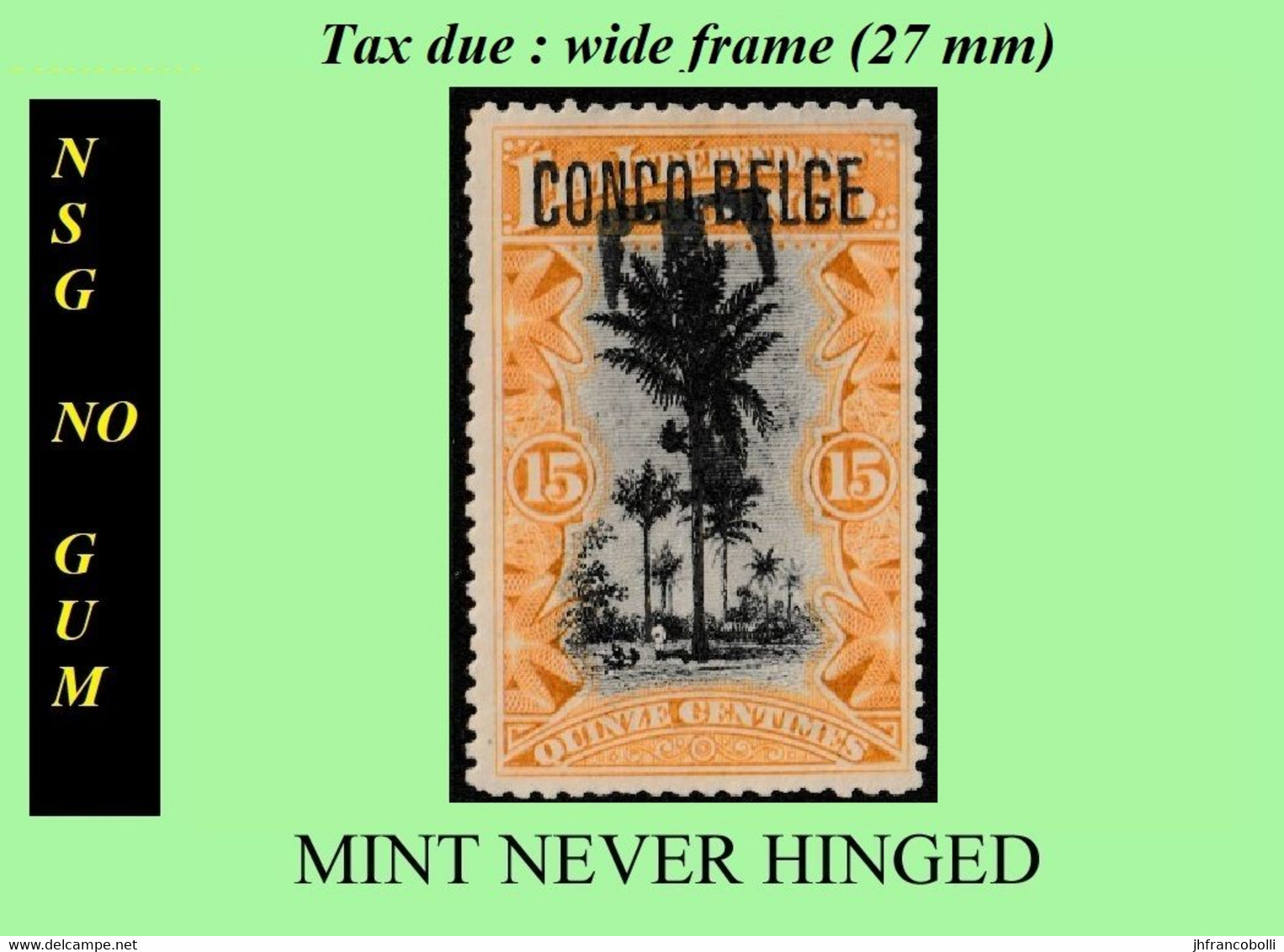 1909 ** CONGO FREE STATE / ETAT IND. CONGO  [5] EIC MNH/NSG TX09 (FAMOUS T SIGN) OCRE PALM TREE NO GUM - Nuevos