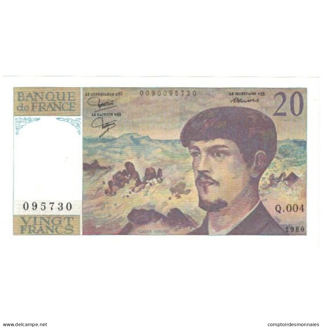 France, 20 Francs, 1980-1997, 095730 Q.004, NEUF, Fayette:66.01, KM:151a - 20 F 1980-1997 ''Debussy''