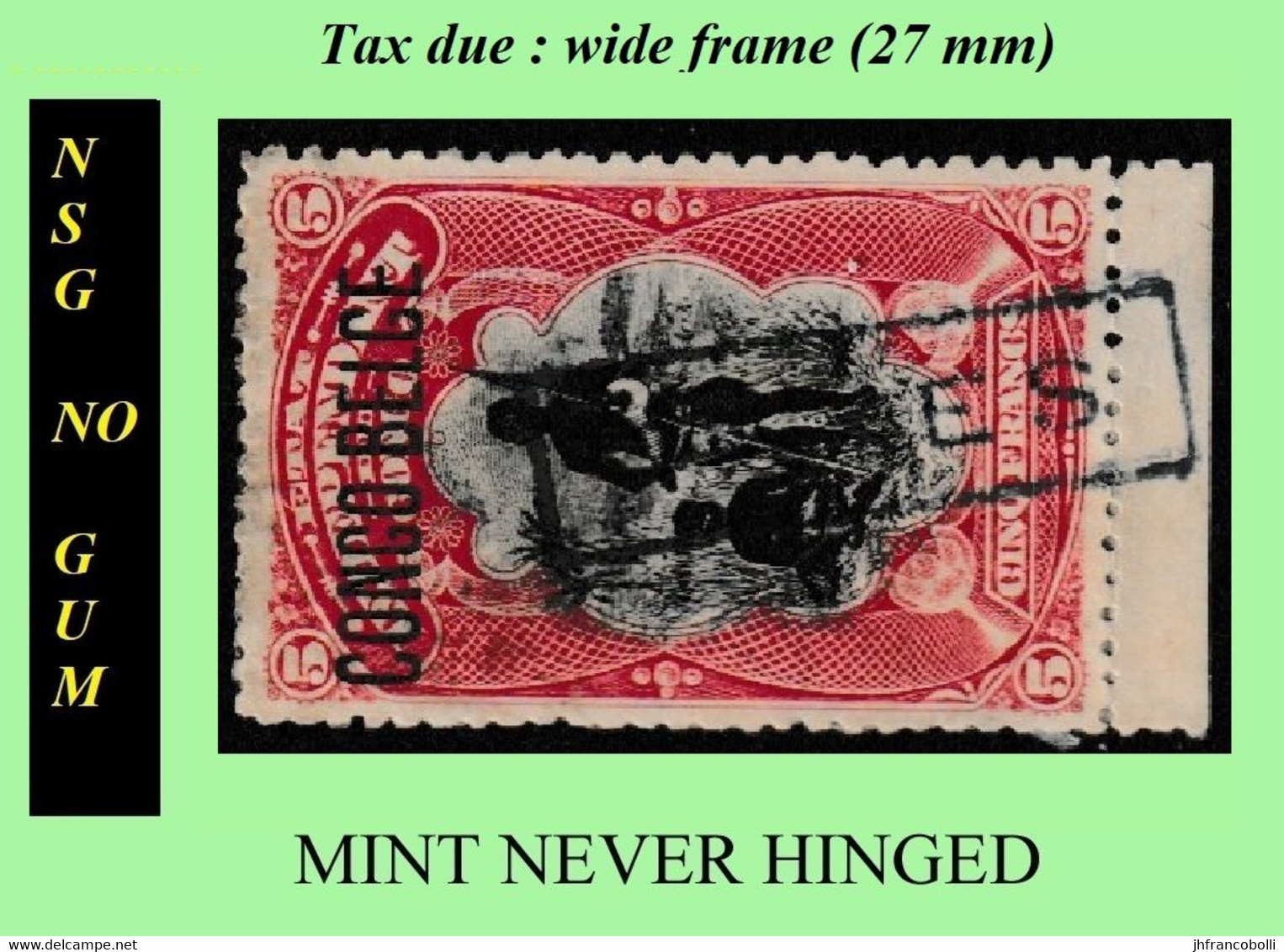 1909 ** CONGO FREE STATE / ETAT IND. CONGO  [5] EIC MNH/NSG TX15 (WIDE FRAME) RED WARRIORS NO GUM - Neufs