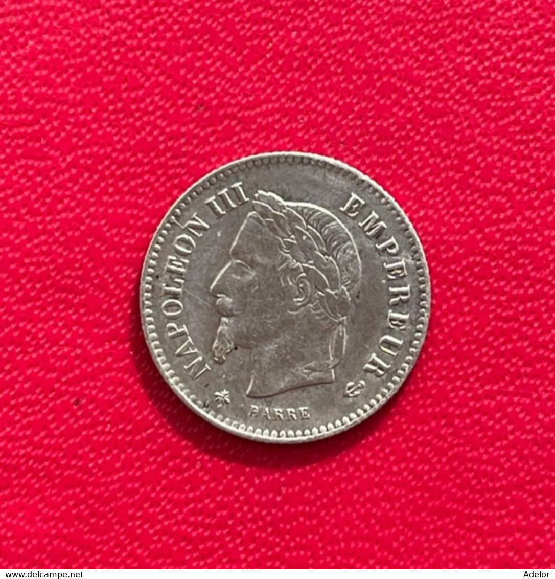 Belle Monnaie Argent De 20 Cts Tête Laurée Grand Module 1867 A - 20 Centimes