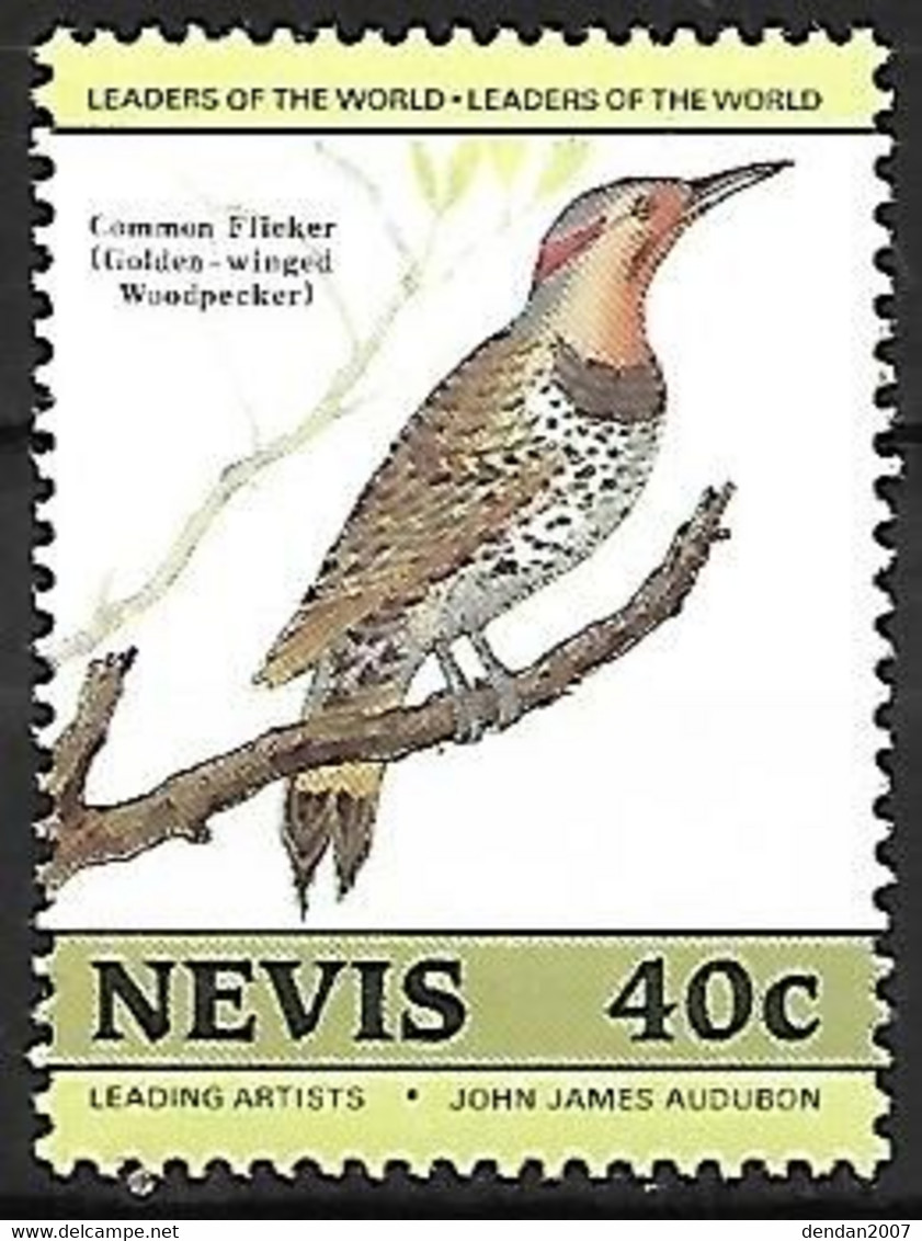 Nevis - MNH ** 1985  (drawing John J. Audubon) :  Northern Flicker -   Colaptes Auratus - Spechten En Klimvogels