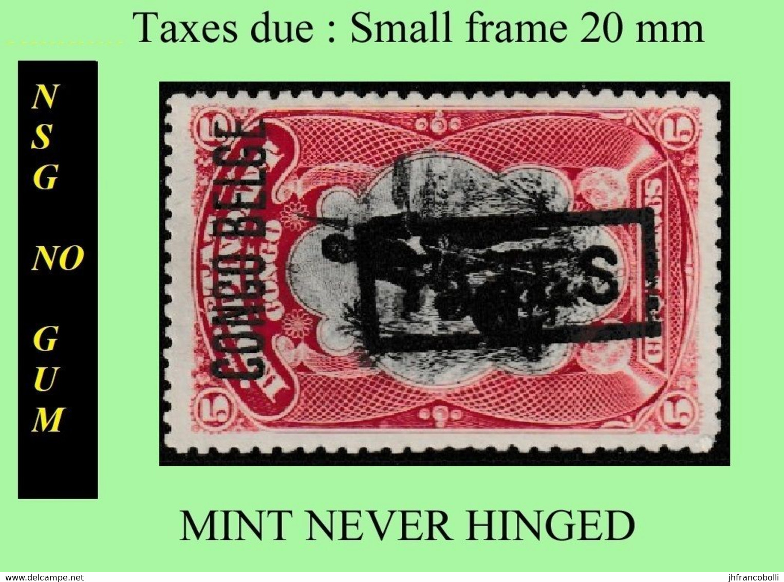 1909 ** CONGO FREE STATE / ETAT IND. CONGO  [5] EIC MNH/NSG TX15 (WIDE FRAME) RED WARRIORS NO GUM - Nuovi