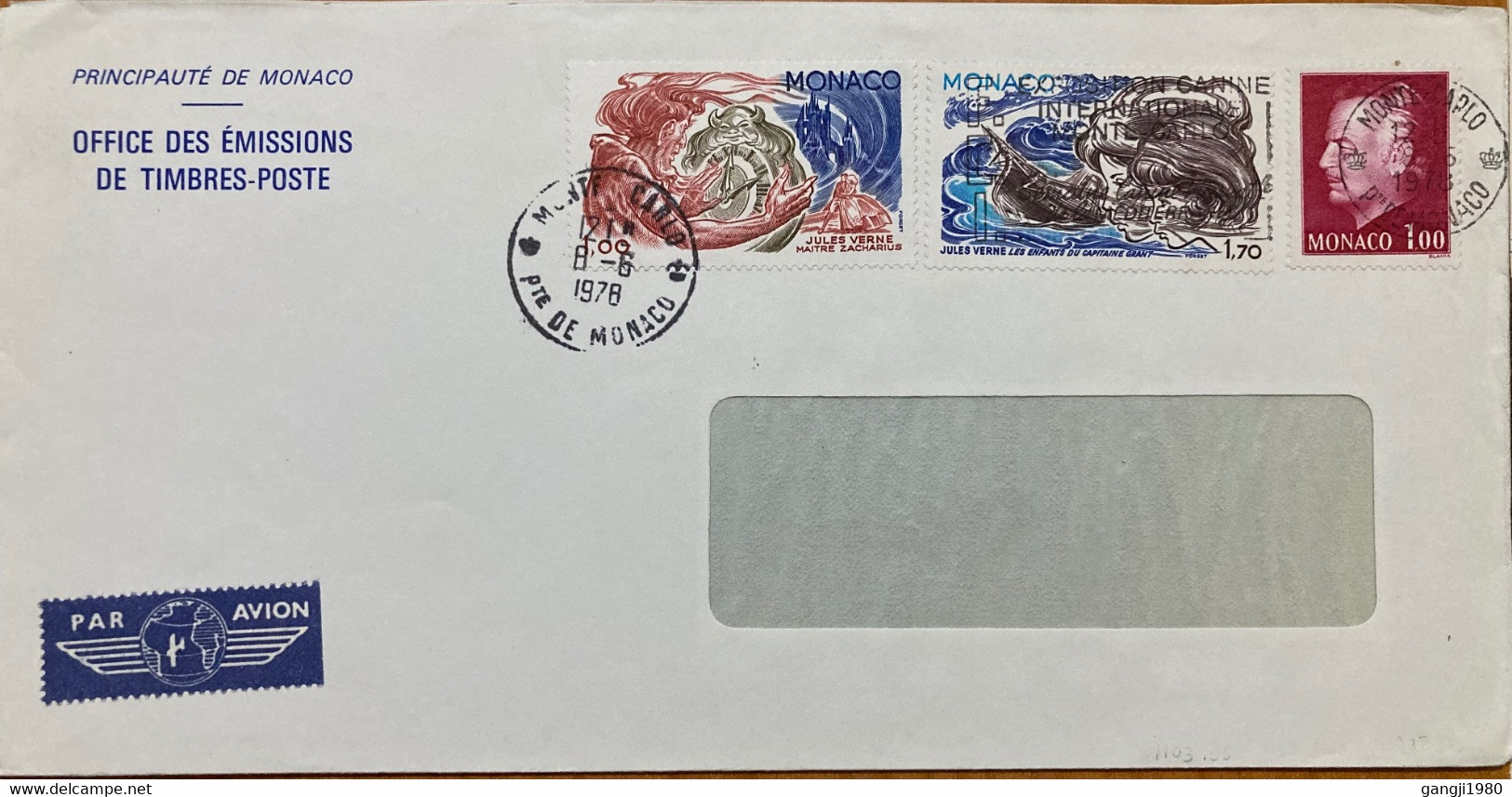 MONACO 1978, COVER USED TO USA, PRINCE RAINIER, JULIES VERNE, PAINTING, ART, CARPHTHIANS CASTHE, CAPTAIN GRANT, CHILD M - Storia Postale