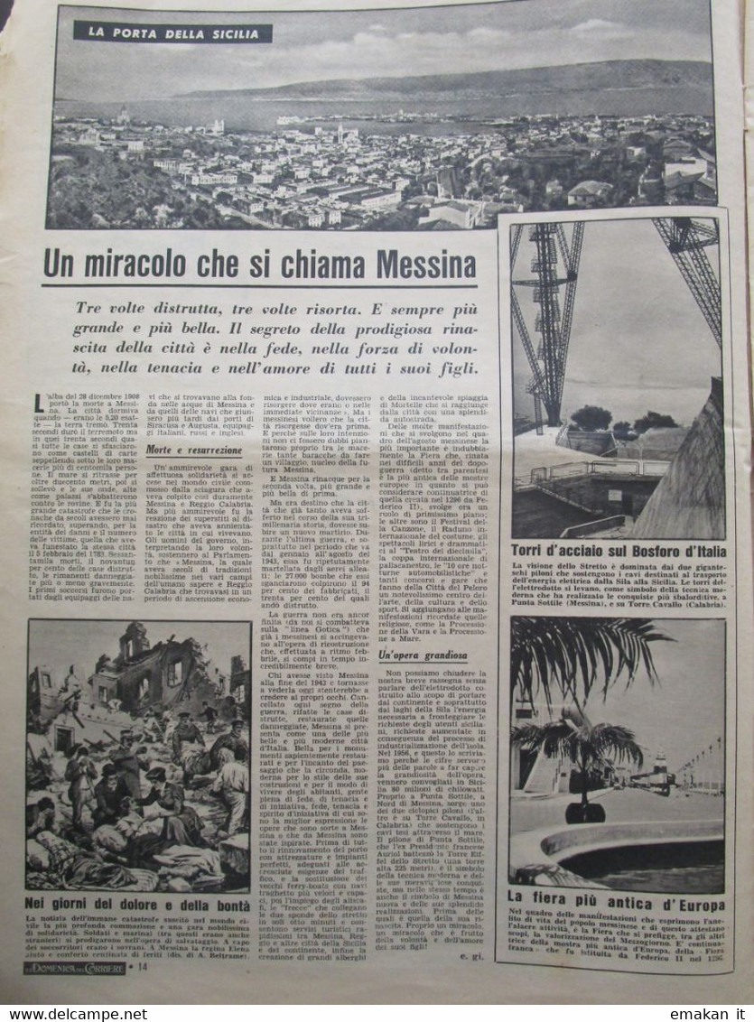 # DOMENICA DEL CORRIERE N 39 / 1957 CAMPIONE D'ITALIA /  VIANI / MESSINA / MOKA EXPRESS / NECCHI - Prime Edizioni